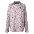 thumbnail image 4 of felwors Womens Button Down Shirt Long Sleeve Blouse Business Work Tops Dressy Casual Floral Printed Outfits (Pink, XL), 4 of 8
