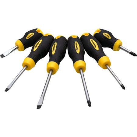 836867 Screwdriver Set (6 Piece), Quality built with carbon steel shafts and comfortable double-injection rubber handles By