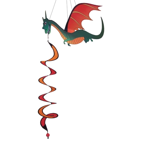 In The Breeze 4661 — Dragon Twister — Fun and Colorful Outdoor Hanging Wind Spinner for Your Yard or Garden