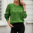 thumbnail image 2 of Bibifish Womens Sweaters Cute Polka Dot Graphic Pattern Oversized Pullover Sweaters Retro Style Fall Winter Workout Ladies Sweaters Tops, 2 of 5