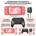 thumbnail image 2 of Nintendo Switch Lite Handheld Video Game Console - Coral Pink (Refurbished) with RetroFam Wireless Pro Controller Gamepad and Charger, 2 of 7