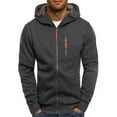 thumbnail image 2 of ITFABS Veste à Capuche pour Hommes, Sweat à Manches Longues Couleur Unie avec Poche Zippée, 2 of 9