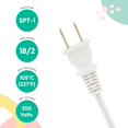 12 Ft White Lamp Cord, Vinyl Covered Replacement Electrical Wire, DIY