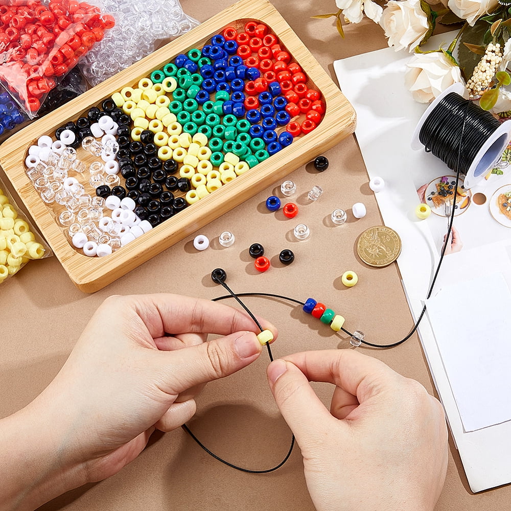1540Pcs 9mm Beads Bracelet Making Kit Round Beads DIY Crafts for Jewelry Making Charms Bracelet Kit DIY Arts and Crafts Birthday Gifts Preppy