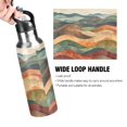 thumbnail image 4 of Yayeee 20oz Double Wall Stainless Steel Water Bottle with Flip Straw, Abstract Wavy Landscape, 4 of 7