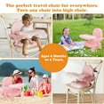 thumbnail image 5 of Baby Portable Booster Seat Adjustable Folding Baby Feeding Seat Toddler Chair for Children up to 33 lbs, Pink, 5 of 7
