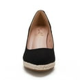 thumbnail image 6 of Women's Platform Espadrilles Wedge Sandals Slip On Solid Color Closed Pointed Toe Comfortable Wedge Pumps Shoes, 6 of 6