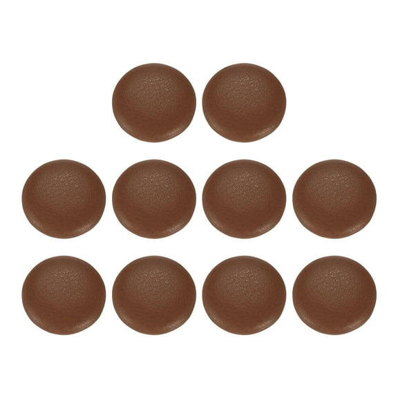 Uxcell 10pcs PU Leather Covered Button 18mm Metal Shank Round Button, Brown