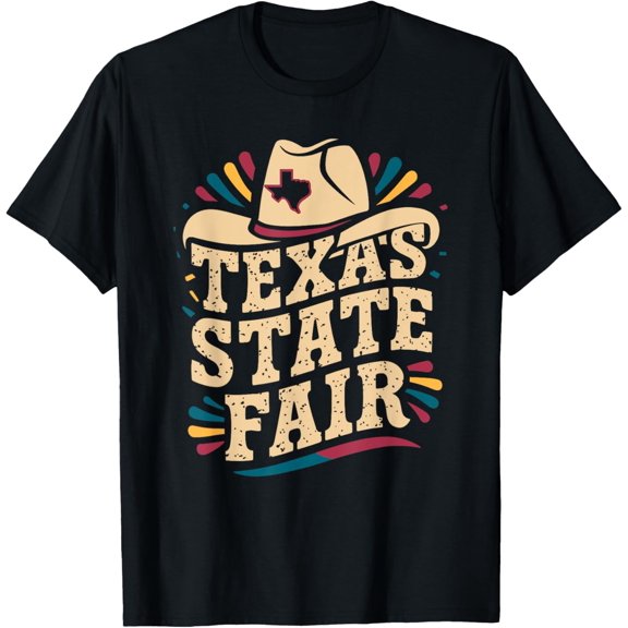 Velto Texas State Fair Cowboy Hat Texas State Fair T-Shirt All Size S-5XL