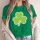 thumbnail image 4 of Camiseta de Manga Corta de Cuello Redondo Impresa de Primavera Superior de las Mujeres, Mezcla Ligera de Poliéster para Uso Diario Y de Fiesta Casual, 4 of 9