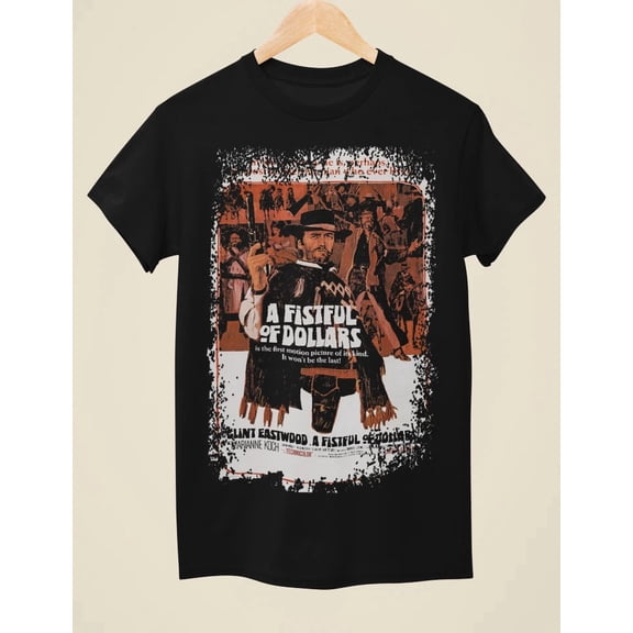 A Fistful of Dollars - Western Movie Poster Inspired Unisex Black T-Shirt