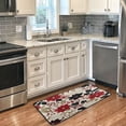 thumbnail image 5 of 39x20 Inch Non-Slip Floor Mat Hallway Runner Rug Entrance Floor Mat Runner for Kitchen and Living Room Red and Blacks Holly Leaves, 5 of 8