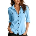 thumbnail image 2 of Jovrlynd Button Down Shirts for Women Long Sleeve Collared Corduroy Dress Shirts with Pockets Soft Stretch Casual Business Office Tops, 2 of 8