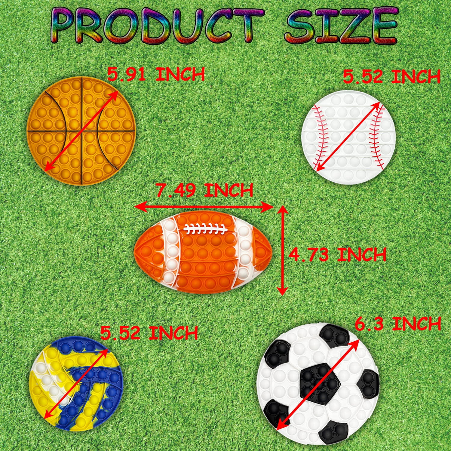 Buy ZIMFANQI Pop It Fidget Toys Pack Big Pop Its Simple Dimple Fidgets ...