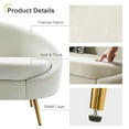 thumbnail image 4 of 52.5" Modern Velvet Loveseat Sofa 2 Seater Couch with Curved Backrest Metal Legs Living Room Ivory, 4 of 8