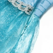 MAVLLY Princess Costume for Girls Cosplay Dress Bling Synthetic Crystal Bodice Snow Queen Princess Party Dress Fancy Children Clothes with Accessories Set 8 (2-12T)