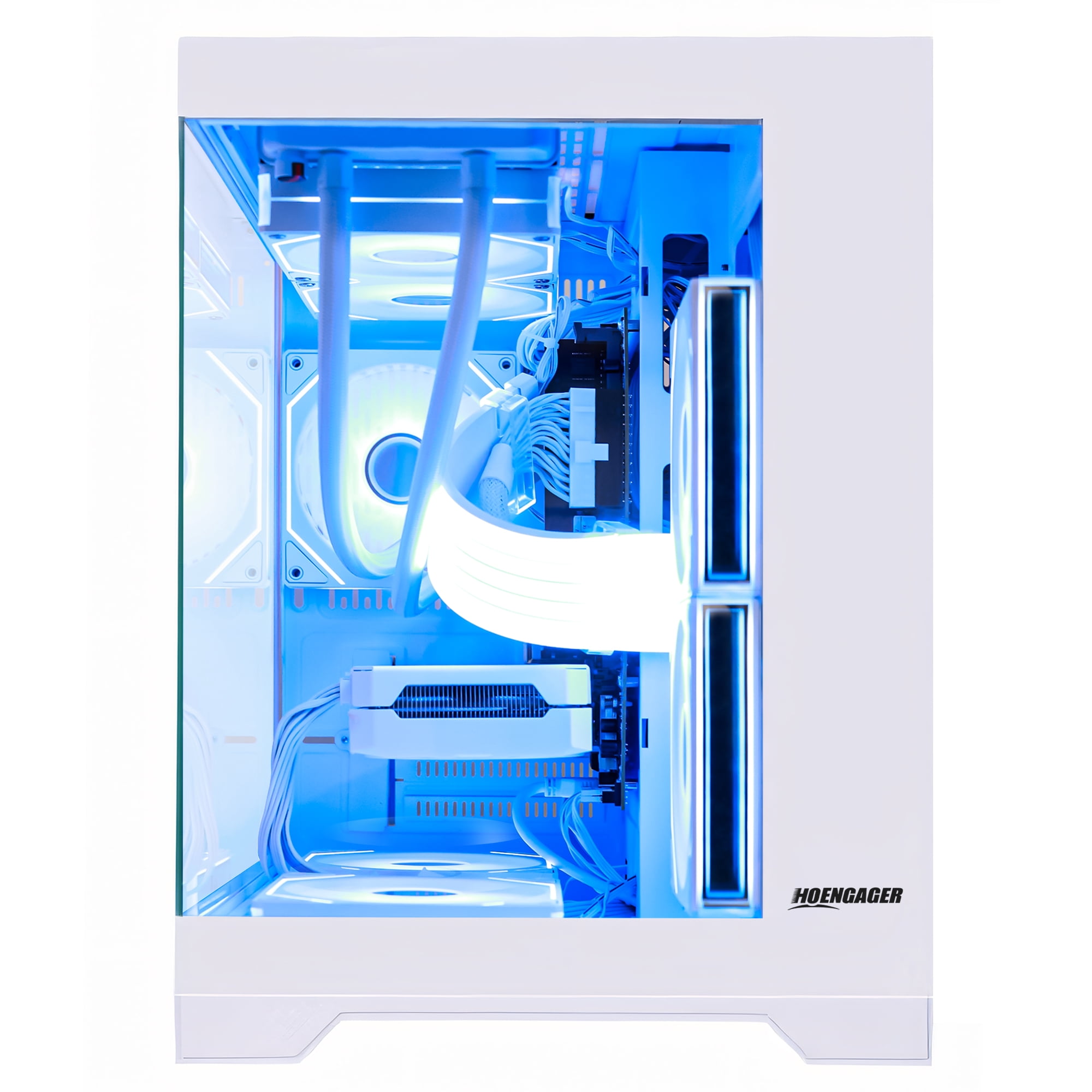 Hoengager Gaming PC AMD Ryzen 7 5700X 8-Core 3.4 GHz, RTX 5060 8GB, 32GB DDR4 RAM 3200MHz, 1TB PCIe SSD, WIFI with Bluetooth, Windows 11-White