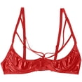 thumbnail image 5 of Lencería para mujer, sujetadores sexis con lazo y aros, sujetador Porno, Tops con tiras, copa abierta, sujetador de cuero, lencería, ropa interior, 5 of 5