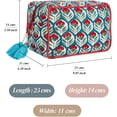 thumbnail image 4 of Huar Travel Makeup Bag- Large Capacity Cosmetic Bags for Women - Water Resistance Lining Portable Pouch & Open Toiletry Bag - Perfect Girls Makeup Organizer for Travel Essentials (White & Red Floral), 4 of 6