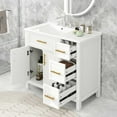 thumbnail image 2 of Dasun 36" Bathroom Vanity with Sink Top, Bathroom Vanity Cabinet with Two Doors and Three Drawers, Solid Wood , MDF Boards ,One Package, Off White, 2 of 5