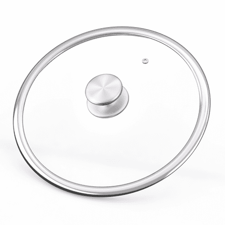 Tempered Glass Lid 12 inch with Stainless Steel Knob, Wide Rim, 30cm