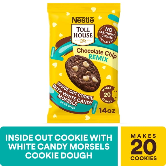 Nestle Toll House, Chocolate Chip Remix Inside Out Cookie Dough with White Candy Morsels 14 oz