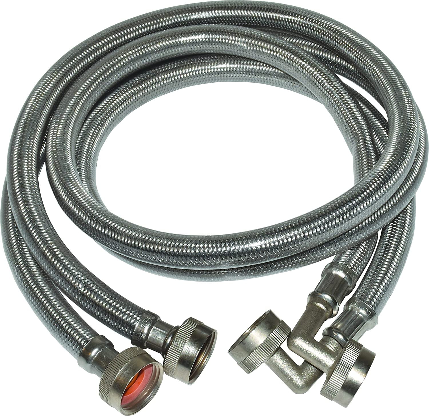Eastman 48376 Stainless Steel Washing Machine Hose with 90Degree Elbow
