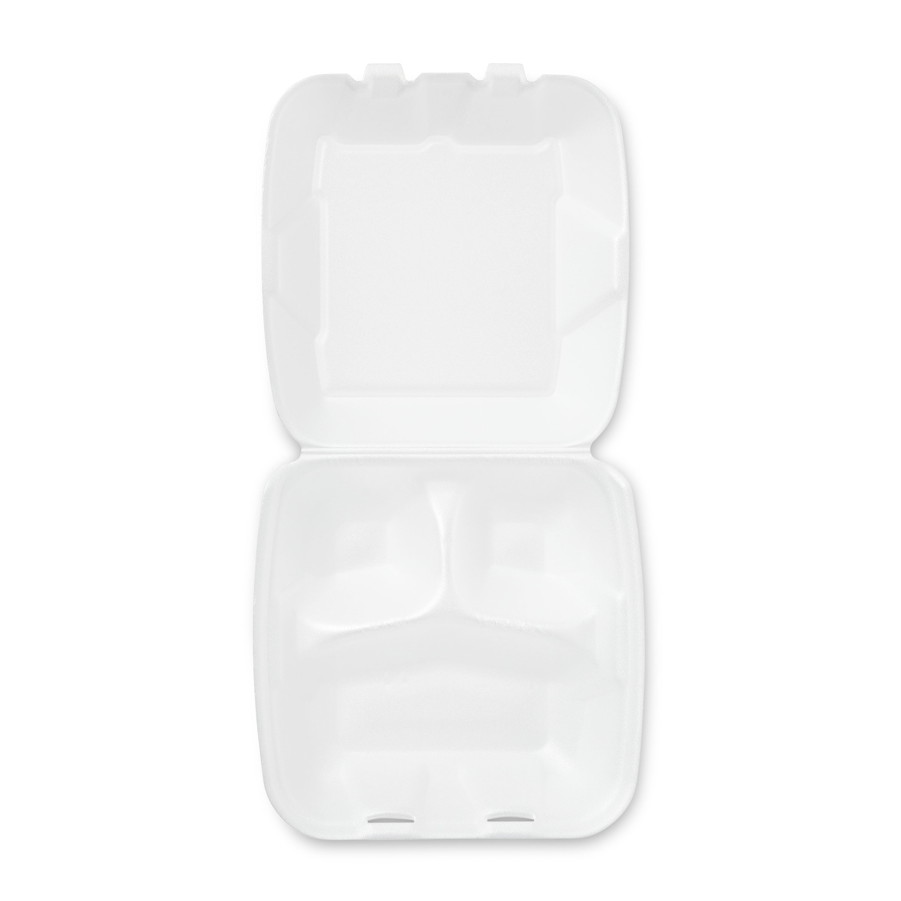 Value Star Foam 8.5-inch Foam 3 compartment Hinged Lid Trays