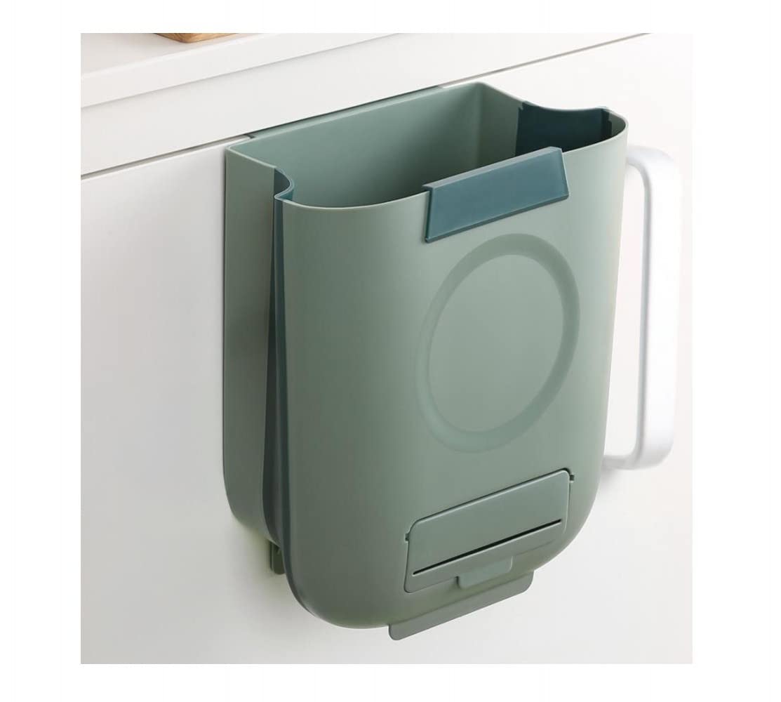 2.2 Gallon Folding Hanging Kitchen Trash Can, Kitchen Compost Bin for Counter Top, Collapsible