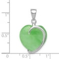 thumbnail image 2 of Sterling Silver Green Dyed Jade Heart Pendant - 1/2 Inch x 1 Inch - Measures 22x16mm Wide, 2 of 2