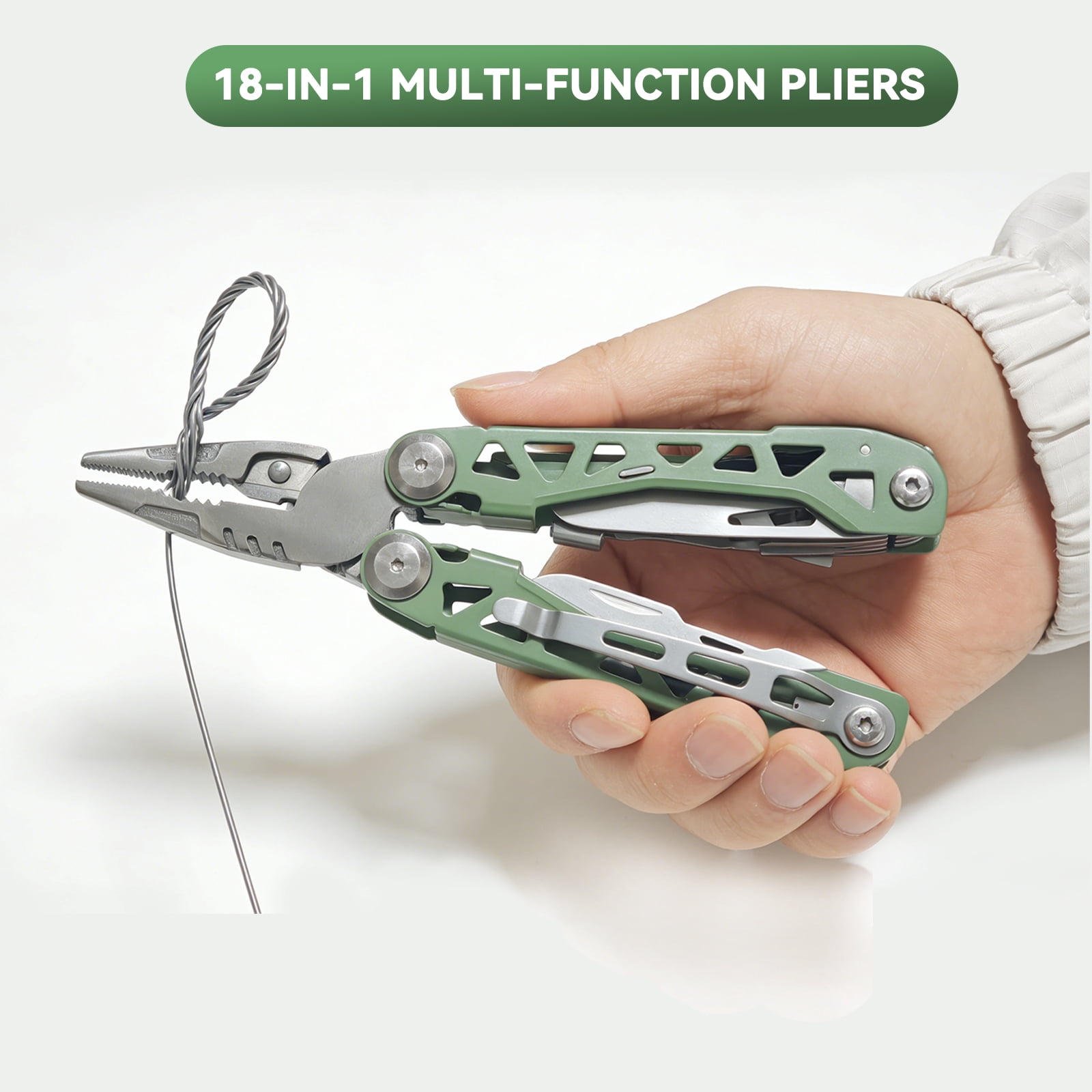 Lightweight Multitool,19-in-1 Multipurpose Plier,Stainless Steel Everyday Tool,Bottle Opener,Saw,Multi-Functional EDC Tool for Camping, Hiking, Outdoor, Survival, Simple Repair