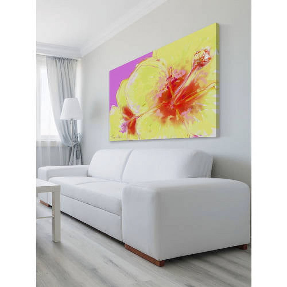"Yellow Hibiscus" Painting Print on Wrapped Canvas