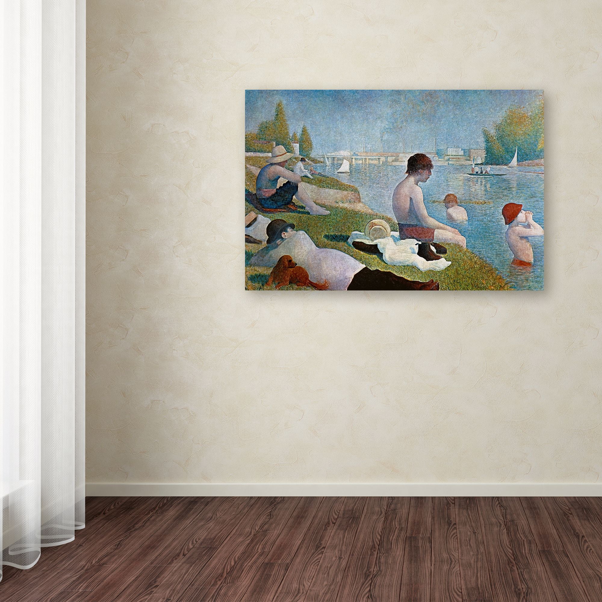 Georges Seurat 'Bathing at Asnieres' Canvas Art