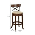 thumbnail image 4 of Mia 29 Inch Swivel Barstool, Crossed Metal Back, Sedge Seat, Brown - Saltoro Sherpi, 4 of 5