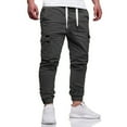 thumbnail image 5 of Resicozy Men's Hiking Cargo Pants Joggers Slim Fit Stretch Lightweight Casual Work Pants with Pockets Elastic Drawstring Waist Dark Gray M, 5 of 5