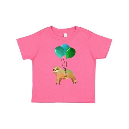 

Inktastic Cute Flying Sloth with Green Balloons Gift Toddler Boy or Toddler Girl T-Shirt