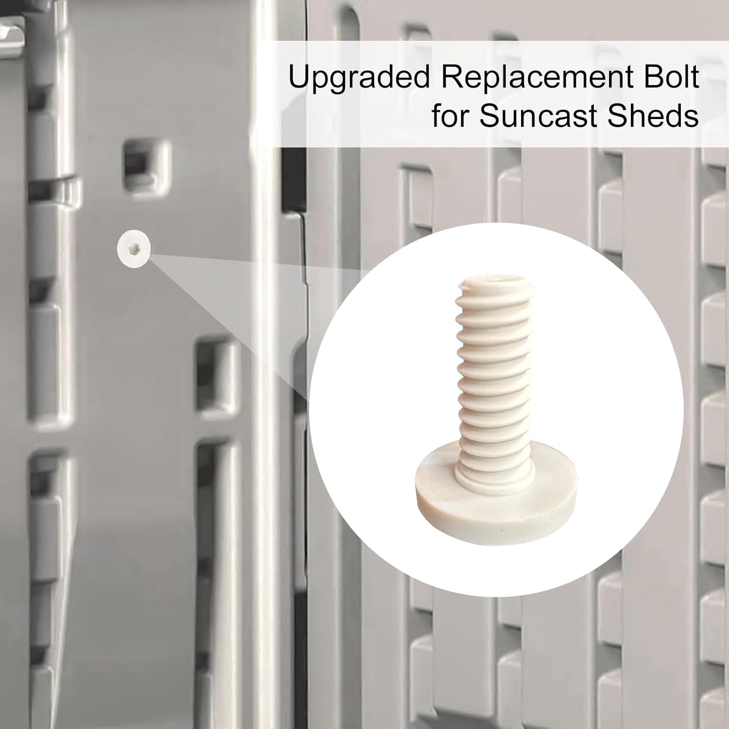 20 PCS Long Bolts Compatible with Suncast Storage Sheds for Suncast/Craftsman Resin Sheds Replacement Screws Shed Accessories (White)
