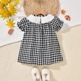 thumbnail image 3 of Zehjuhan Thanksgiving Kids Girl Dress Turkey Print Casual Short Sleeves Plaid Princess Party Dress for Toddler Baby Black，3-6M, 3 of 8