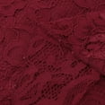 thumbnail image 6 of IROINNID Wedding Guest Dresses for Women Homecoming Party Floral Lace Flared Sleeves Hollowed Out Crew Neck Wedding Mermaid Dress Fishtail Dress Trendy Formal Dress,Burgundy, 6 of 8