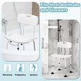 thumbnail image 3 of Famistar Adjustable Shower Chair and Bath Chair, Shower Stool Seat Bench Bathtub Inside Shower Chair with Removable Back, Thickened Steel Legs, 2 Notch Handles, for Elderly and Disabled, 350lbs, 3 of 8