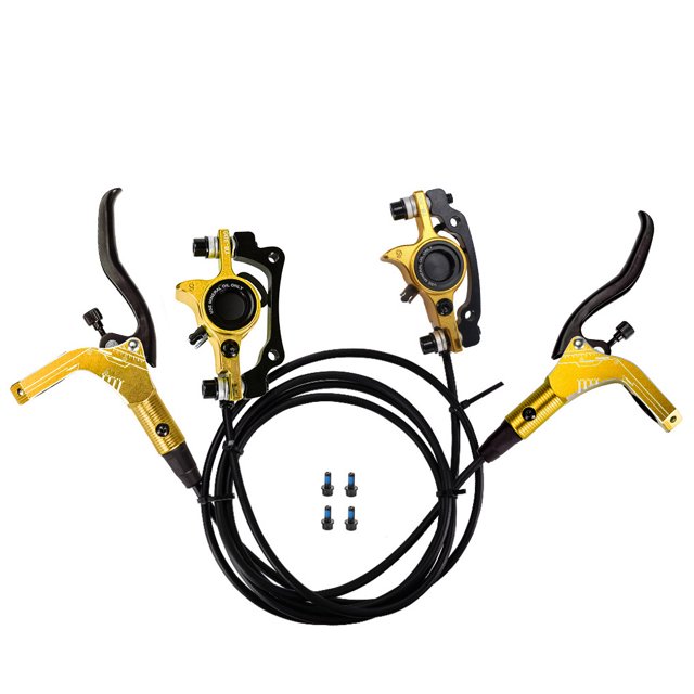 Eigraketly Juego de frenos de disco hidráulico, accesorios de repuesto para bicicletas, componentes de bicicleta, accesorios de ciclismo, Kit de frenado, Ciclismo Dorado Lado izquierdo y libre Eigraketly OD025938-01