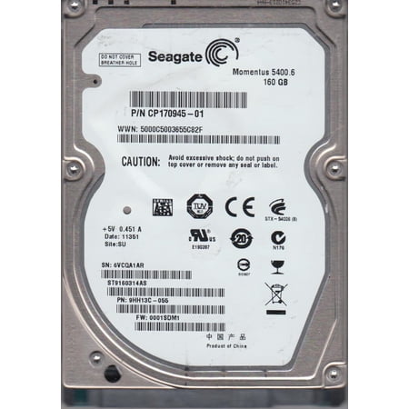 ST9160314AS, 6VC, SU, PN 9HH13C-055, FW 0001SDM1, Seagate 160GB SATA 2.5 Hard Drive