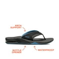 thumbnail image 3 of Reef Men's Sandal Fanning, Bottle Opener Flip Flops, Grey/Light Blue, 14, 3 of 5