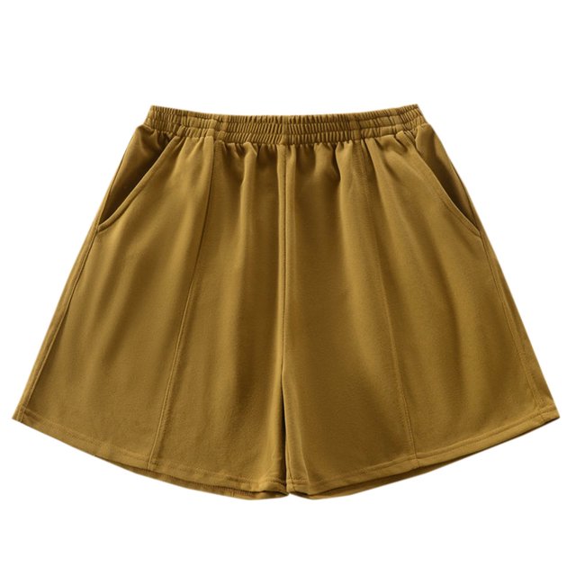 FNFYFH Clearance Ladies Vacation Loose Fit Solid Color Summer Shorts Beach Comfortable Shorts,Brown