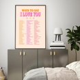 thumbnail image 4 of HAHDAXIA Trendy Pink Canvas Wall Art Ways To Say I Love You Preppy Y2k Decor Aesthetic Poster Mid Century Modern Preppy Print Painting Funky Girl For Home Bedroom Dorm Apartment Decor 12x16in, 4 of 7