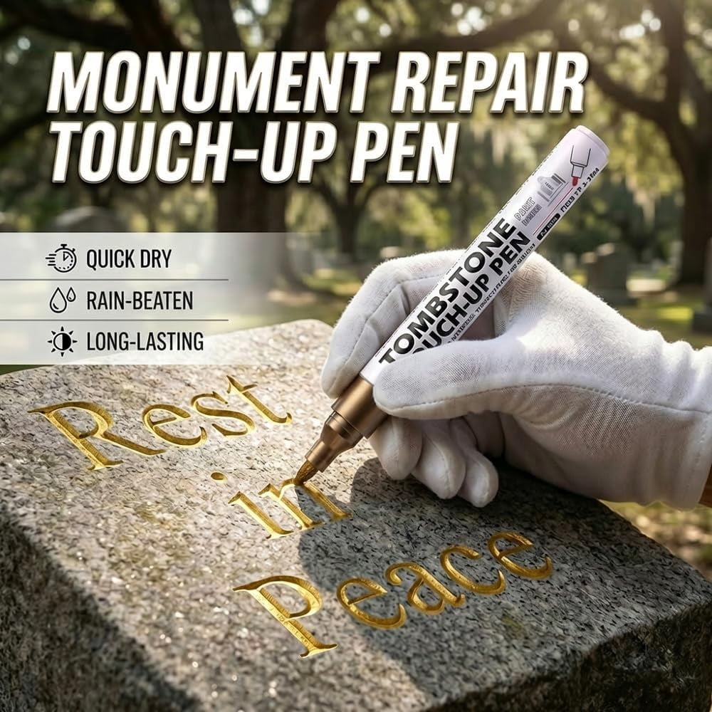 Tombstone Marker Pen For Restoring Faded Grave Inscriptions,4 Pack Waterproof Permanent Oil Based Paint Marker Pens- Metallic, Quick Drying Marker for Metal, Rock, Wood, Plastic, Glass, Rubber