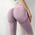 thumbnail image 4 of Uooqdmx Leggings for Women Yoga Pants Women Solid Color Fashionable Casual Seamless Tight High Waisted Slimming Yoga Pants Tights for Women Pink XL, 4 of 8