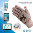 thumbnail image 2 of Winter touchscreen gloves, reindeer design, warm wool lining, unisplendable cold-proof gloves, 2 of 5