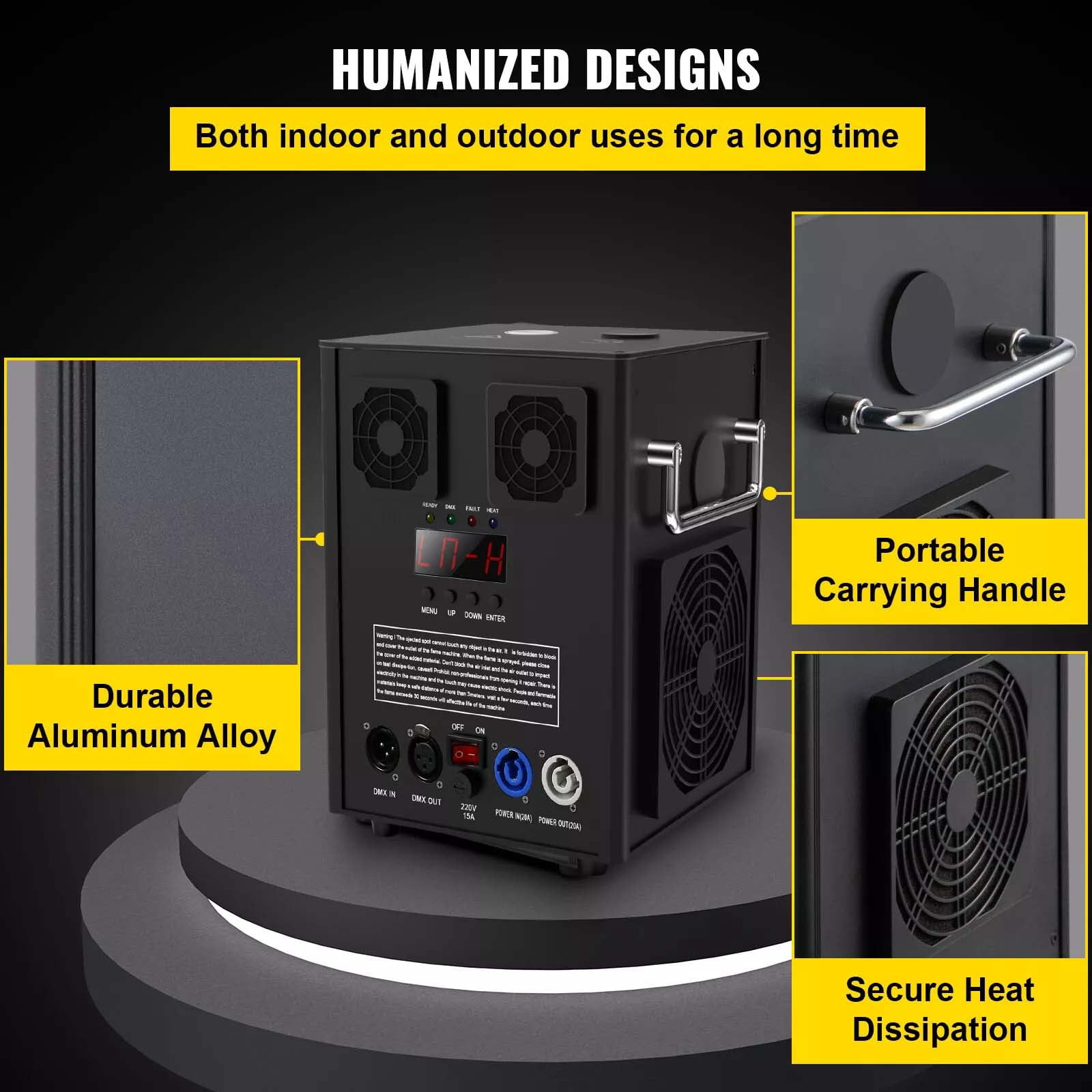 4Pack 700W Cold Spark Machine with Flight Case DMX512 Special Effect for Wedding Party Disco, Black
