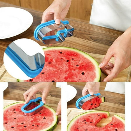 Deago-Fruit Watermelon Melon Cantaloupe Stainless Steel Slicer Popsicle Shaped Cutter Fruit Serving Home Kitchen Tool- (Best Real Fruit Popsicles)
